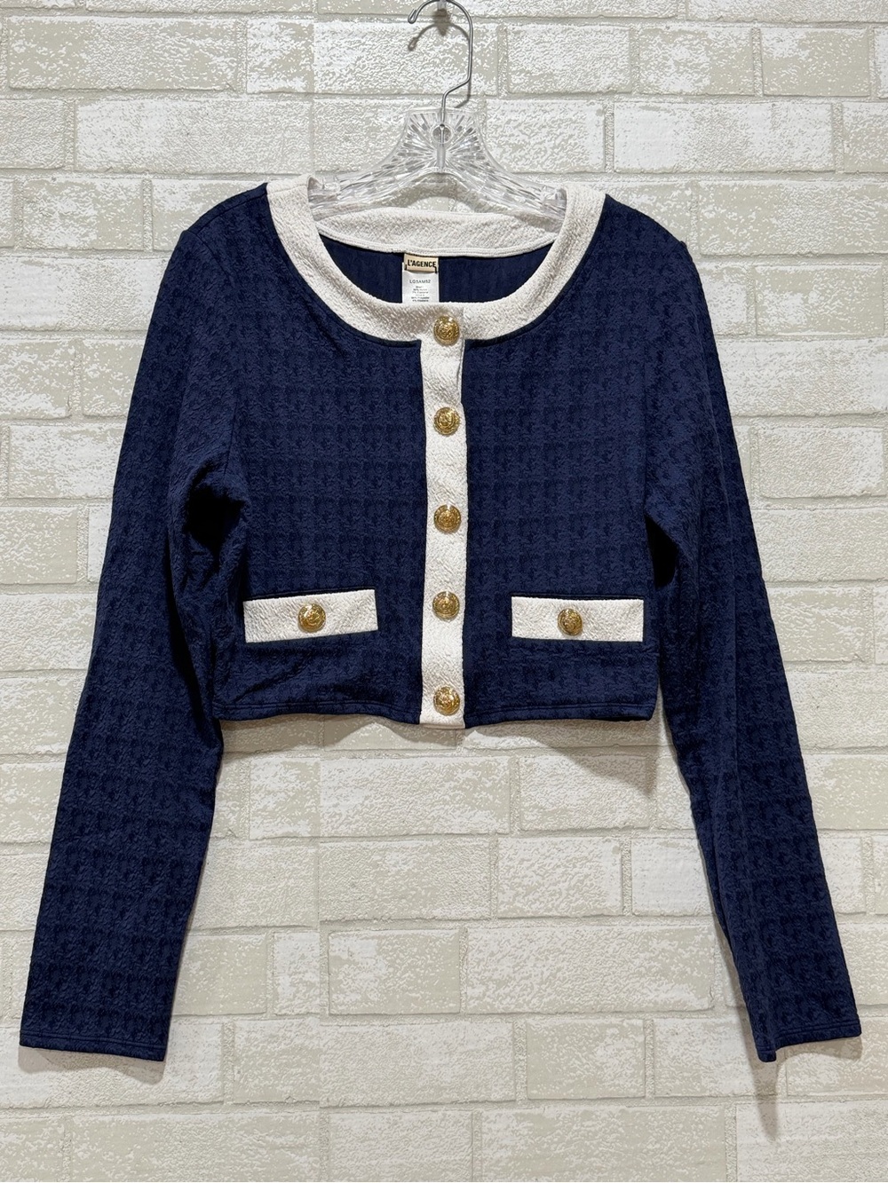 L' AGENCE Adaline Cardigan Cover-Up in Color Block Chic Marine - Sz - Large